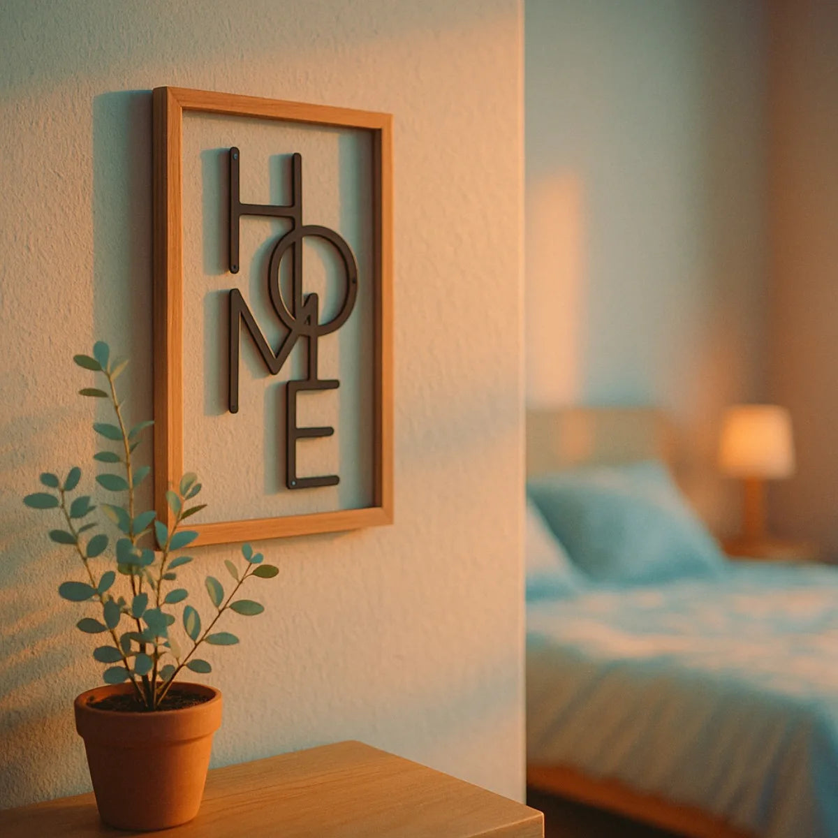 Modern Metal HOME Sign - Vertical Wall Decor