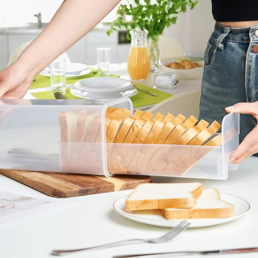Bread Loaf Container Clear Airtight Bread Box With Lid Sandwich Bread Holder