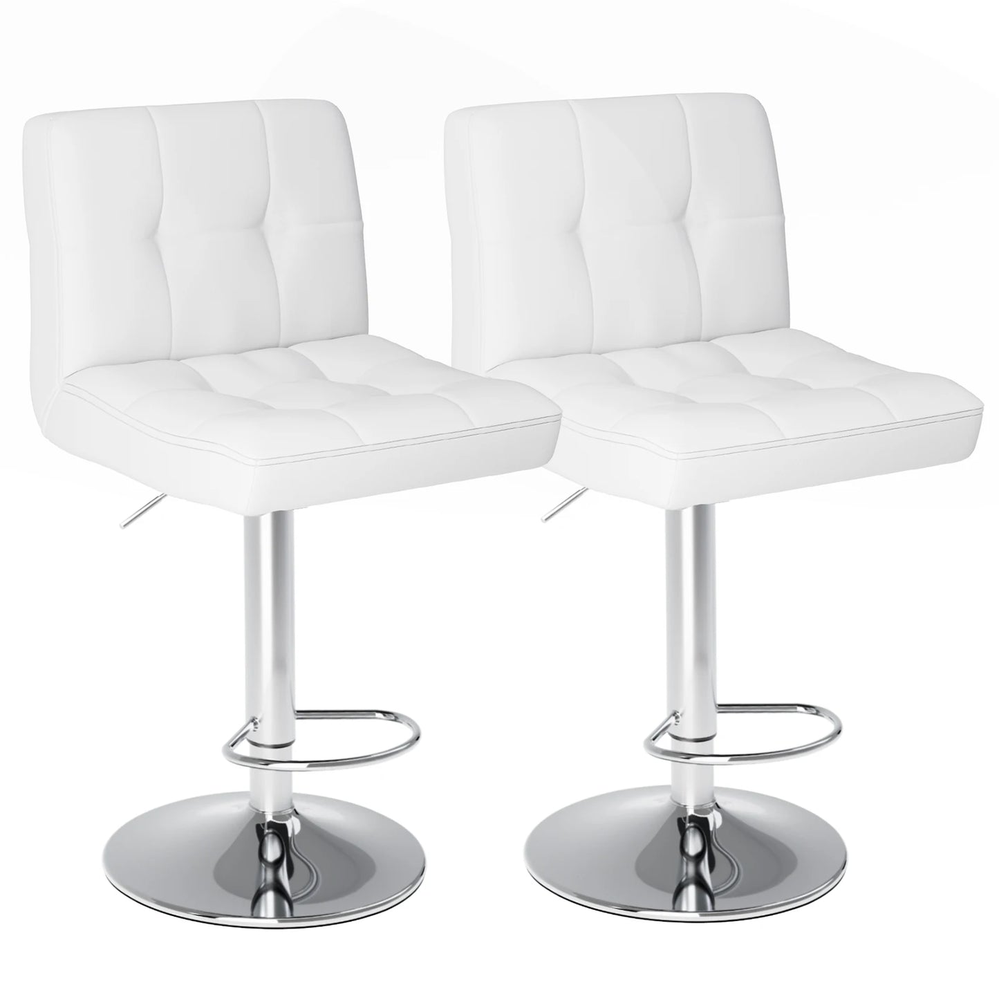 Leather Bar Stools Set of 2,Upholstered Counter Height Bar Stools,SGS Certified Gas Gylinder Comfortbale Backrest