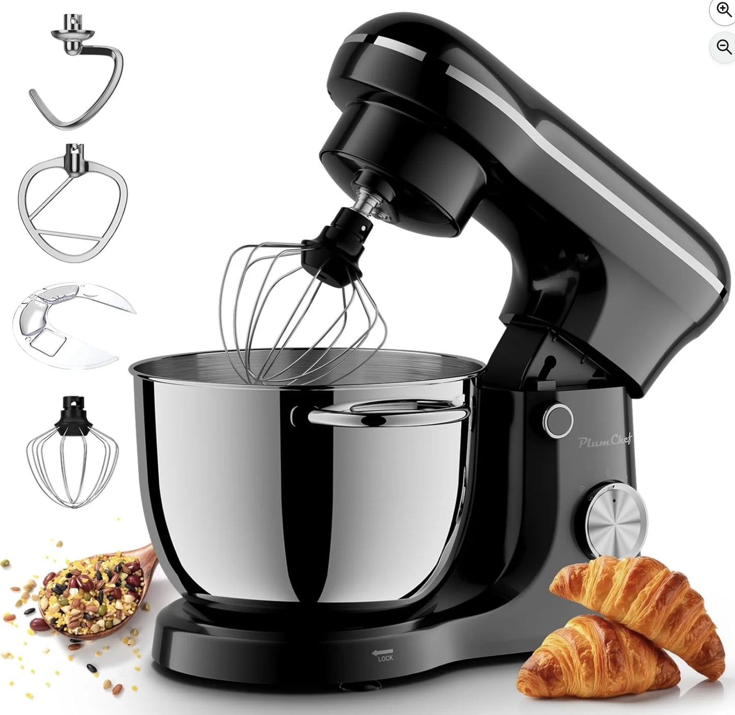 6QT Electric Stand Mixer, Black,