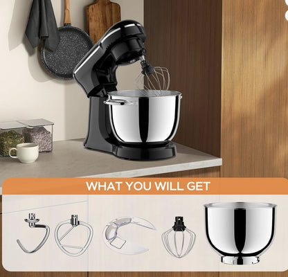 6QT Electric Stand Mixer, Black,