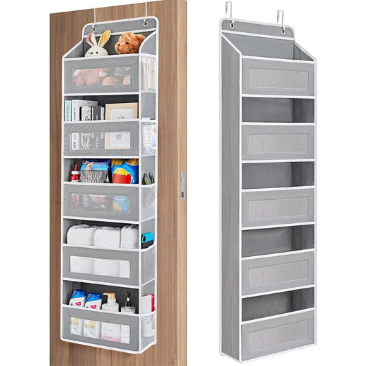 5-Shelf Hanging Storage Organizer - Behind Door, Anti-Tilt, 5 Large Capacity Pockets, Suitable for Bedroom, Bathroom