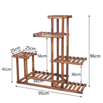6 Tiered Wood Plant Flower Stand
