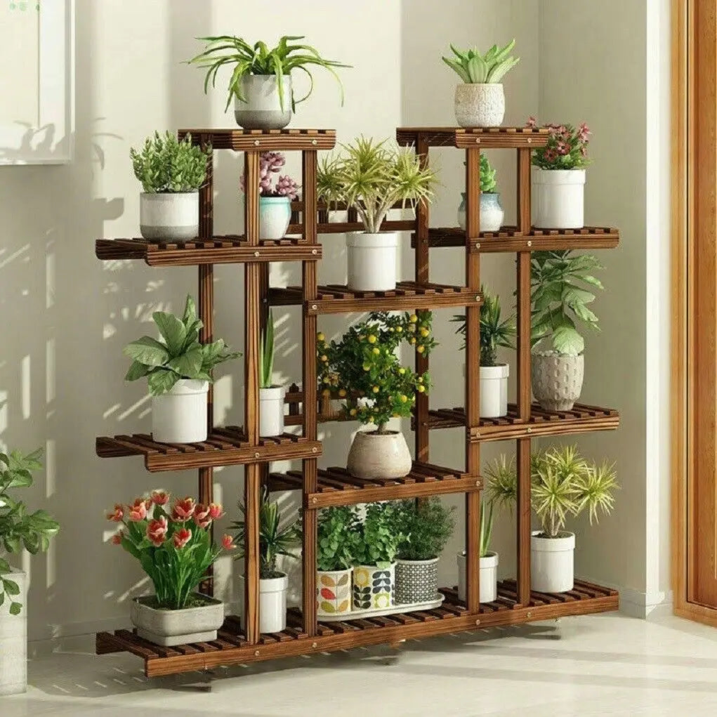 Wooden Plant Shelf Flower Pot Stand Indoor Outdoor