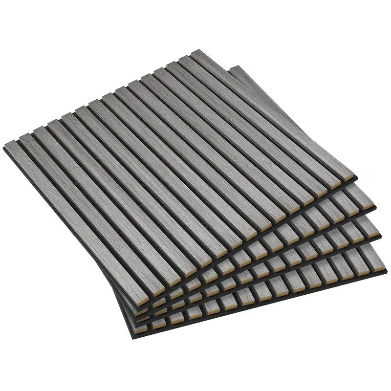 4 Pack 3D Faux Wood Wall Panels, 24"x24" Sound Absorbing Acoustic