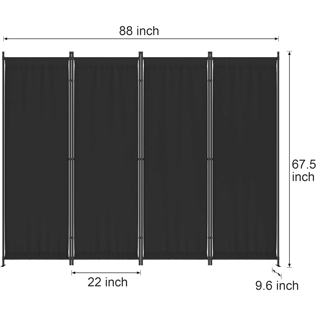 Room Divider, Folding Privacy Screens, 88" Foldable Wall Dividers