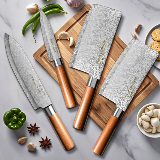 4-Piece Ultra-Sharp Japanese Chef Knife Set-Professional Kitchen Knives