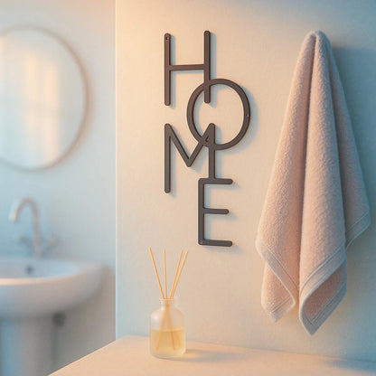Modern Metal HOME Sign - Vertical Wall Decor