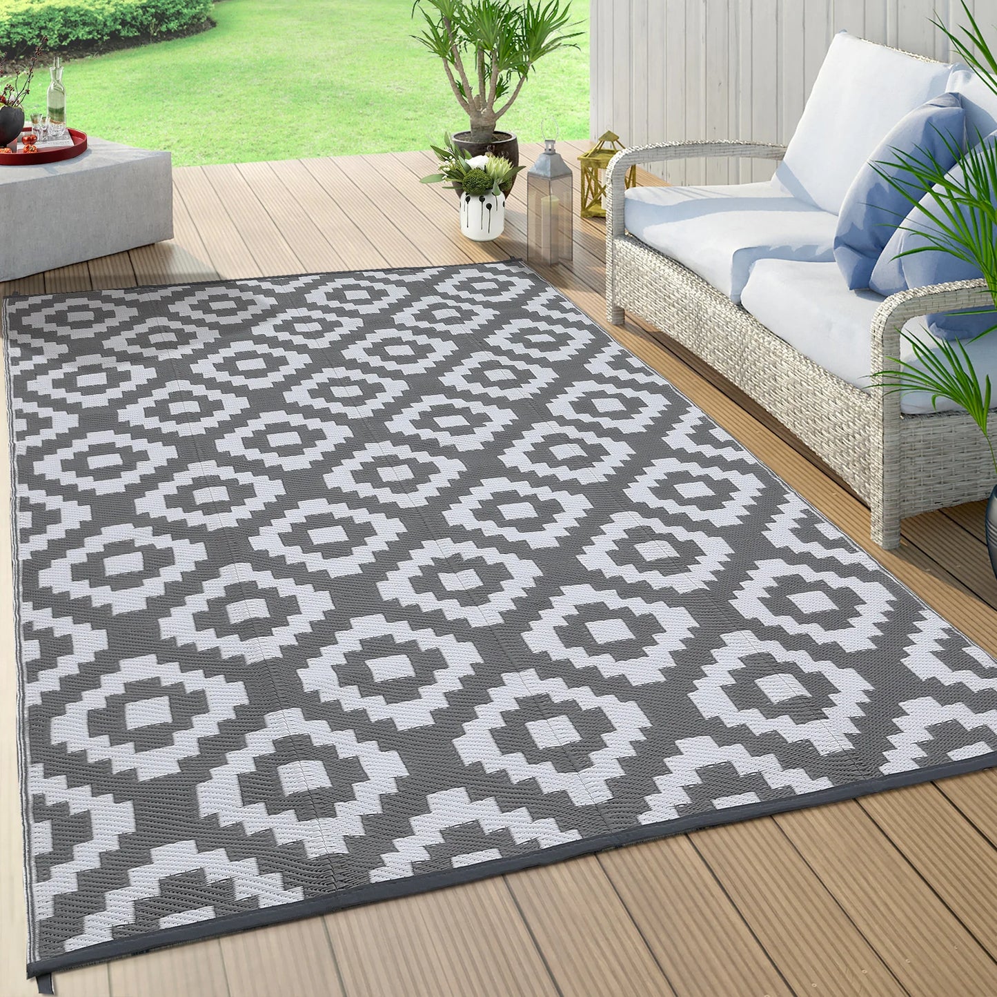 Outdoor Rug Plastic Straw Modern Waterproof Rug