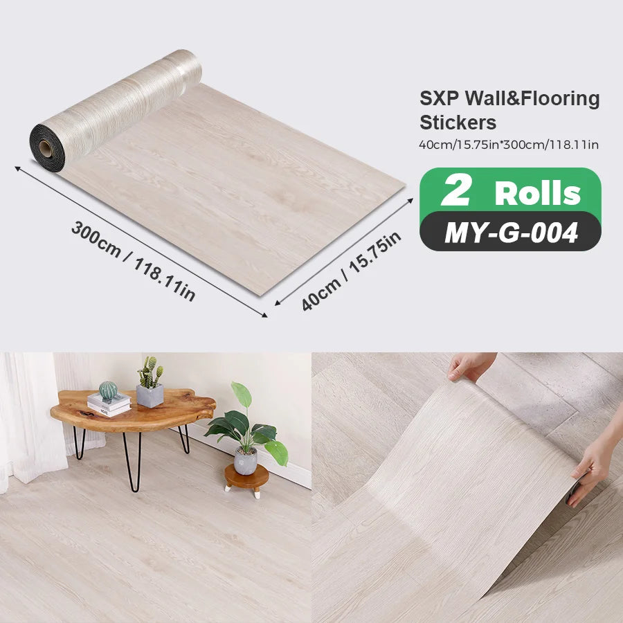 2 Rolls Self-Adhesive Wall and Floor Sticker Peel and Stick 15.75x118.11inch