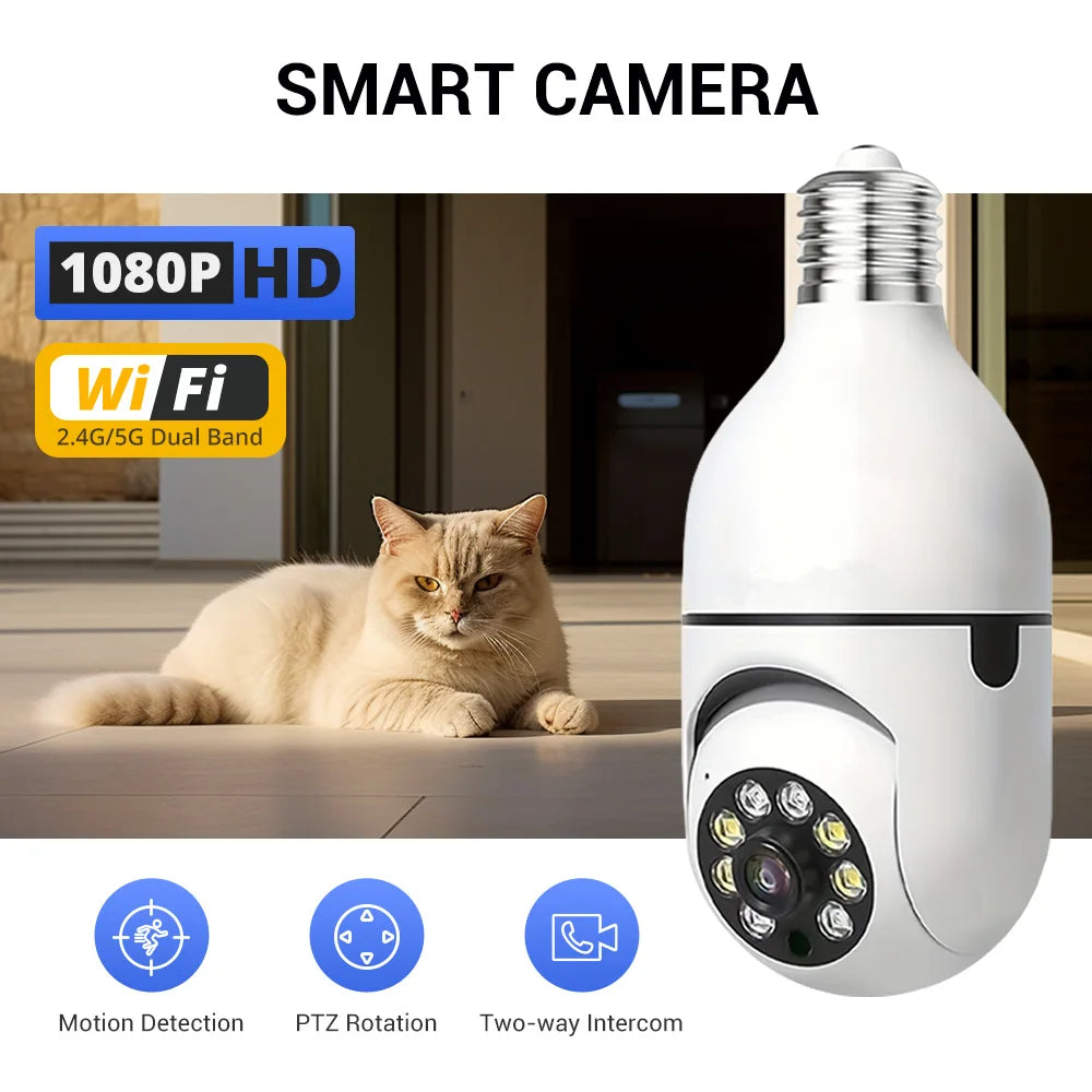 Light Bulb Security Cameras Outdoor Wireless WiFi Camera 5GHz