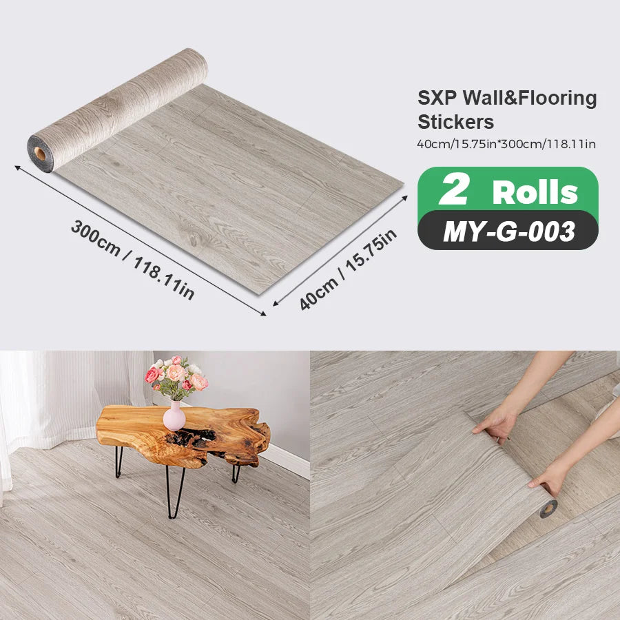 2 Rolls Self-Adhesive Wall and Floor Sticker Peel and Stick 15.75x118.11inch