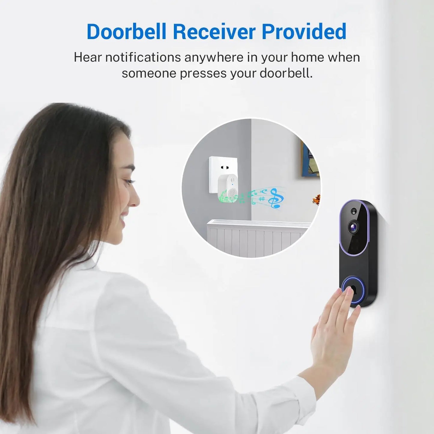 Smart Wireless Video Doorbell Camera with AI Detection