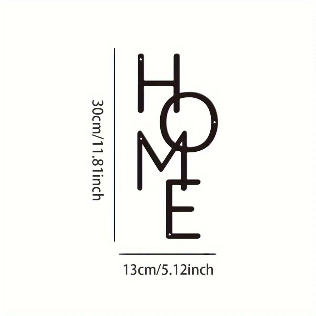 Modern Metal HOME Sign - Vertical Wall Decor