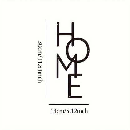 Modern Metal HOME Sign - Vertical Wall Decor
