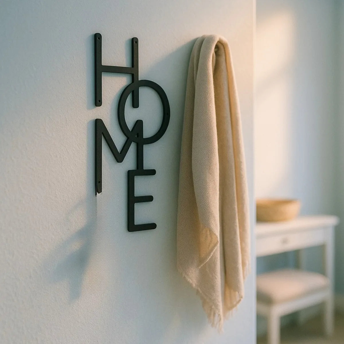 Modern Metal HOME Sign - Vertical Wall Decor