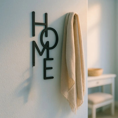 Modern Metal HOME Sign - Vertical Wall Decor