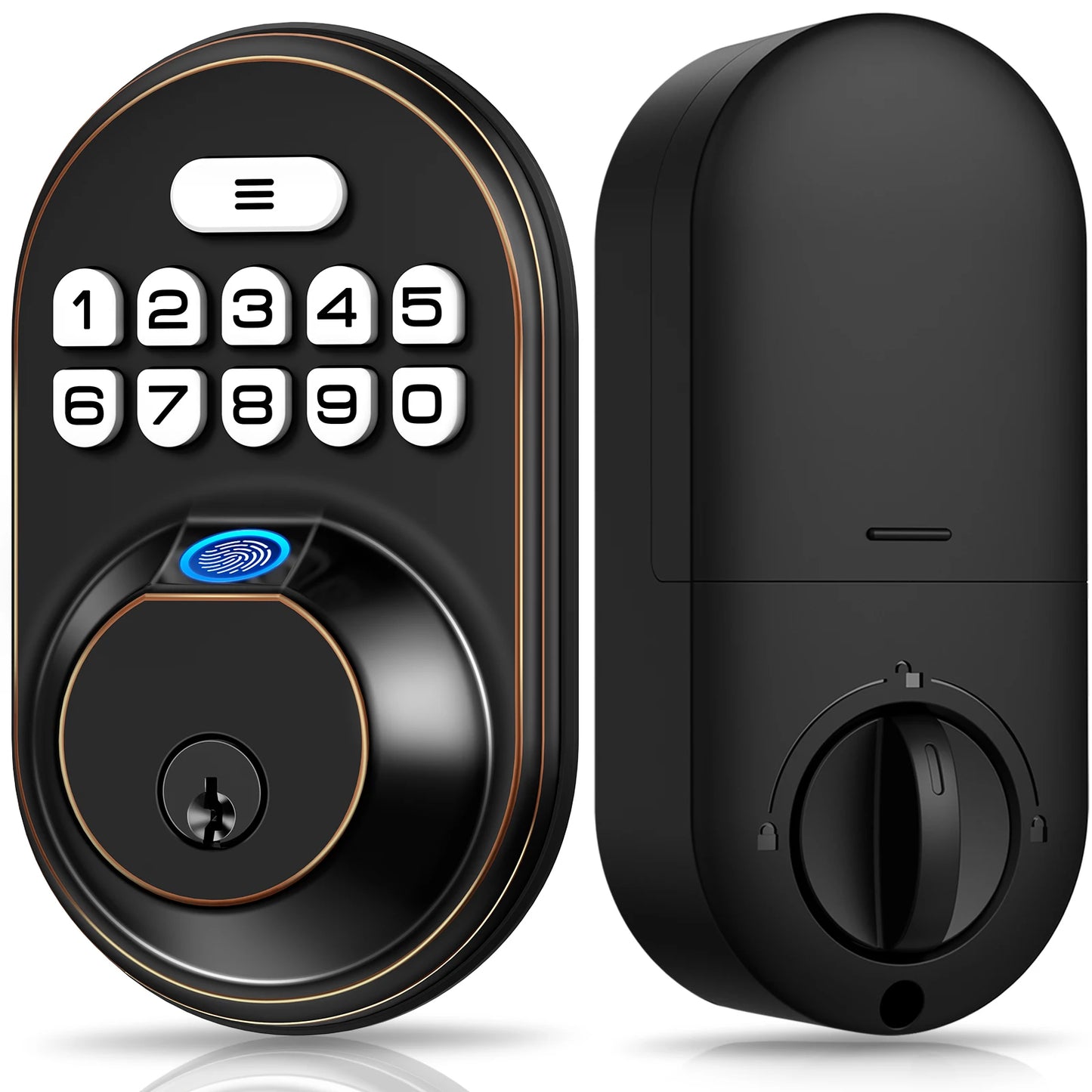 Fingerprint Door Lock Keyless Entry Keypad Deadbolt, Anti Peeping Password for Front Door