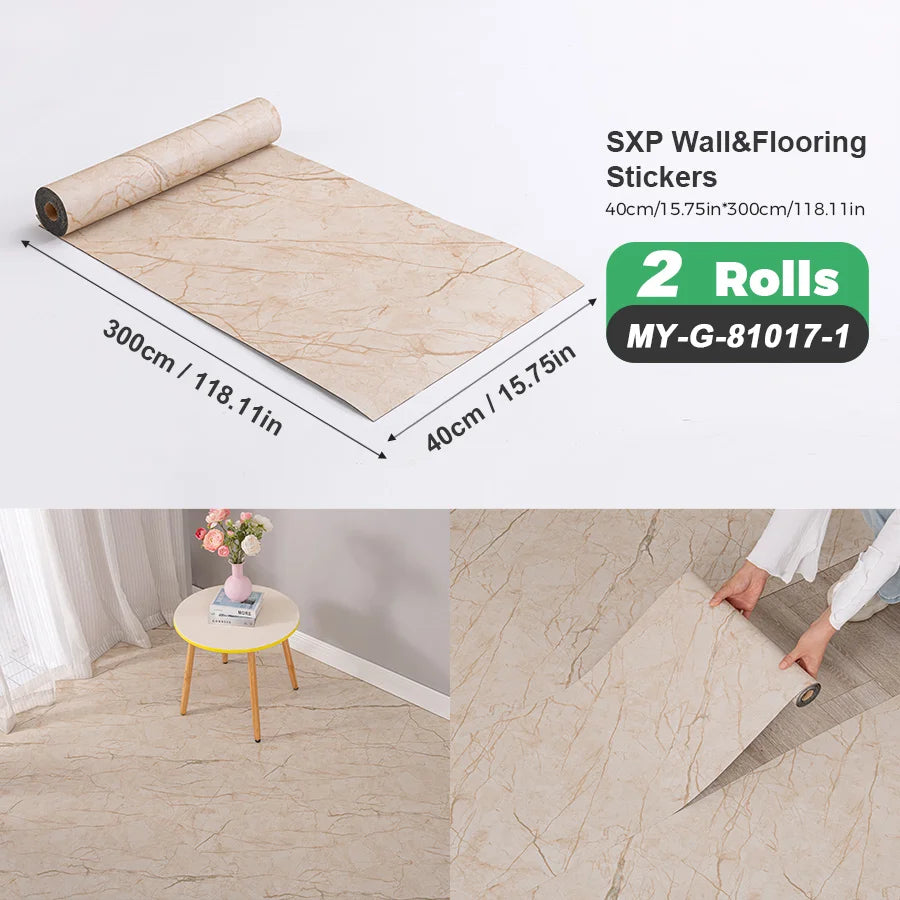 2 Rolls Self-Adhesive Wall and Floor Sticker Peel and Stick 15.75x118.11inch