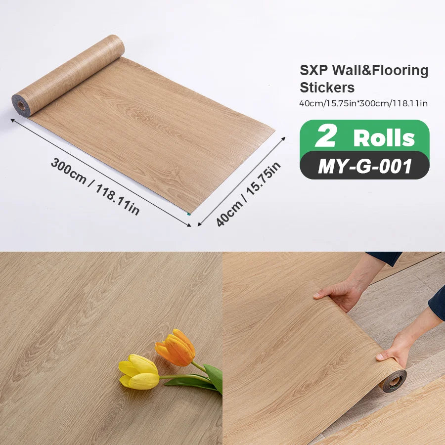 2 Rolls Self-Adhesive Wall and Floor Sticker Peel and Stick 15.75x118.11inch