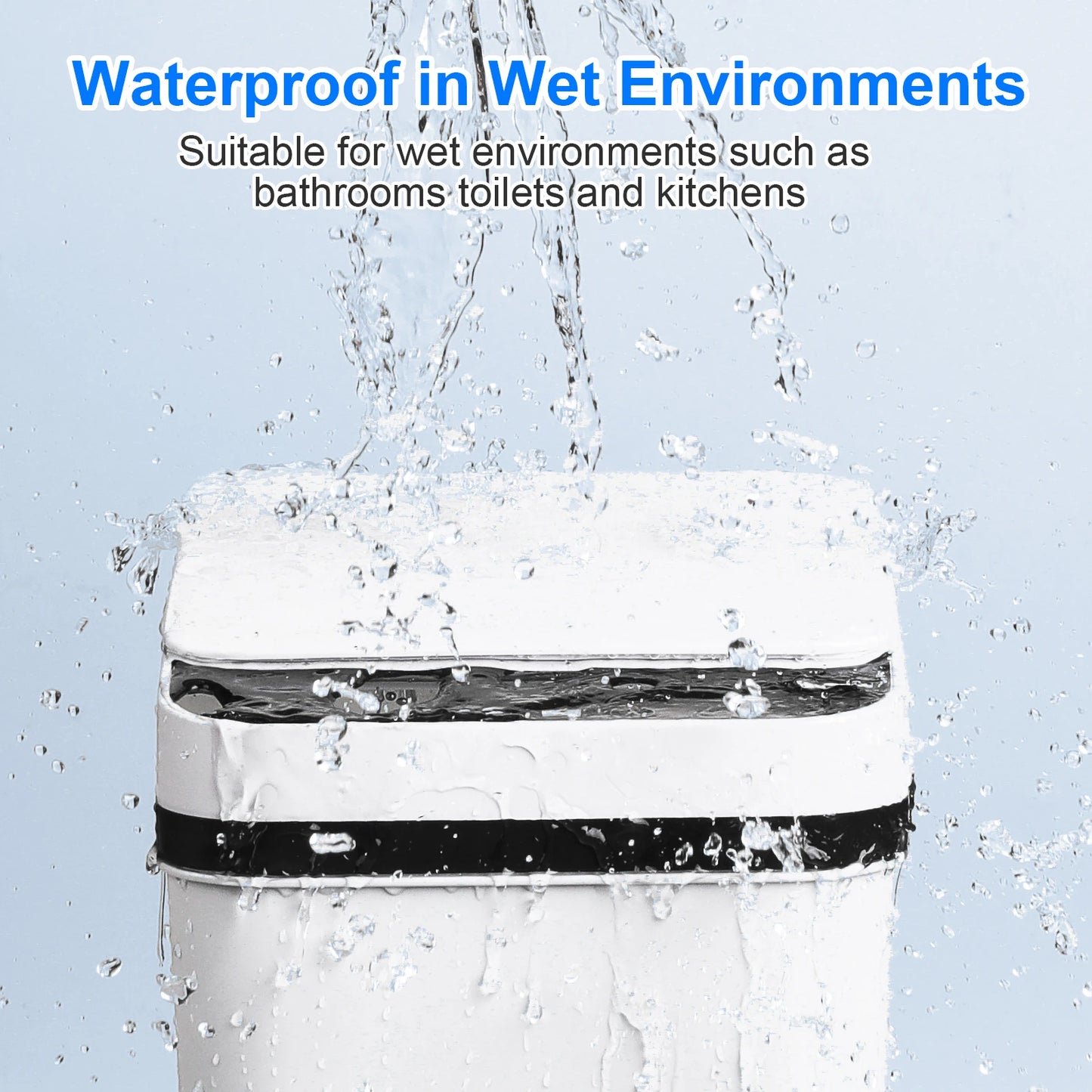 2 Pack 12L Bathroom Automatic Trash Cans Touchless Motion Sensor