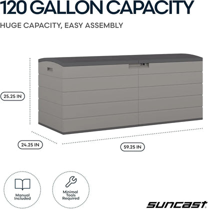Extra Large 120 Gallon Waterproof Outdoor Storage Box