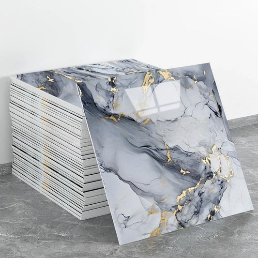 10-40PCS Imitation Marble 3D Ceramic Tile Wall Self-adhesive, waterproof