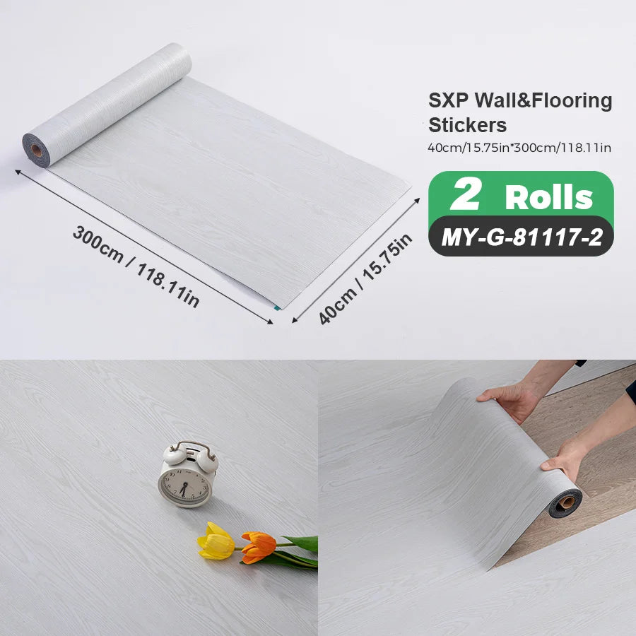 2 Rolls Self-Adhesive Wall and Floor Sticker Peel and Stick 15.75x118.11inch