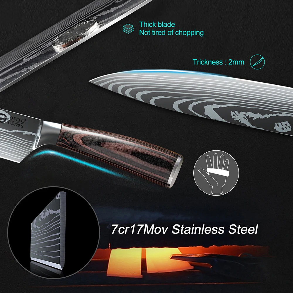 Kitchen Knife Set Stainless Steel Chef Knife Ultra Sharp