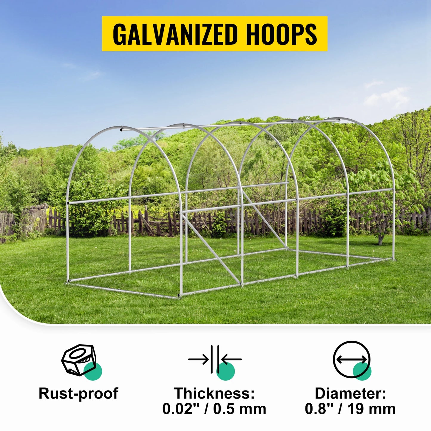 Walk-in Tunnel Greenhouse Galvanized Frame