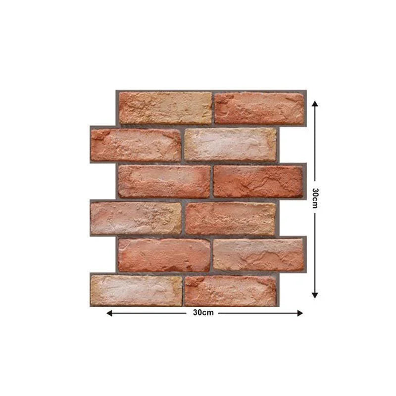 3D Imitation Brick Wall Stickers 30cmX30cm Self-adhesive Waterproof Wallpaper