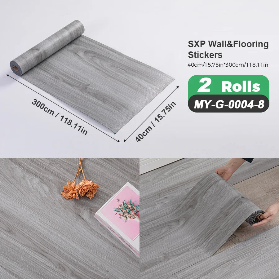 2 Rolls Self-Adhesive Wall and Floor Sticker Peel and Stick 15.75x118.11inch