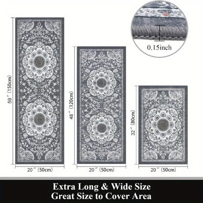 3 pcs floor mat Bohemian style rugs Non-slip washable