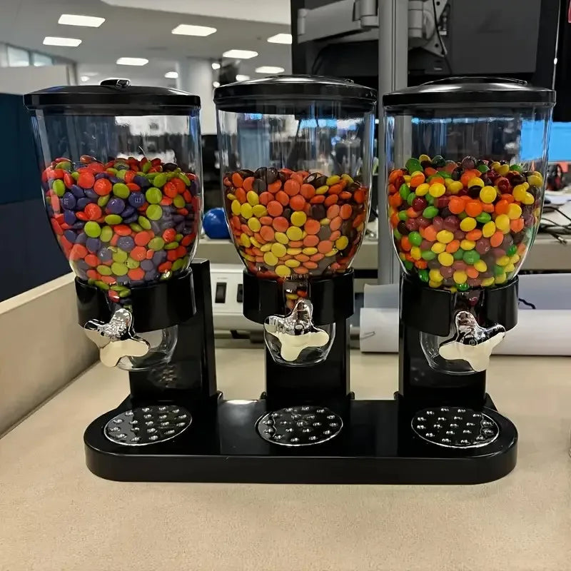 3 Canister Cereal Dispenser, Kitchen Pantry Storage Organizer