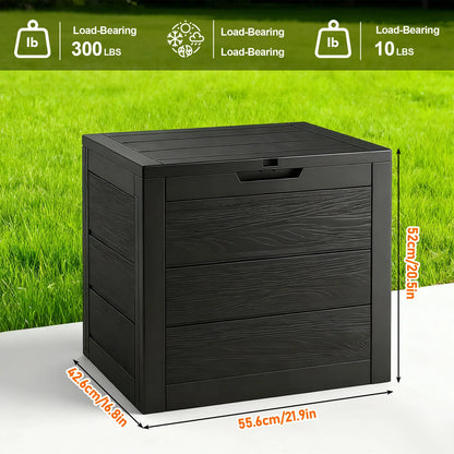75 Gallon Large Outdoor Deck Box with Lockable Lid & Heavy-Duty Hinged Door