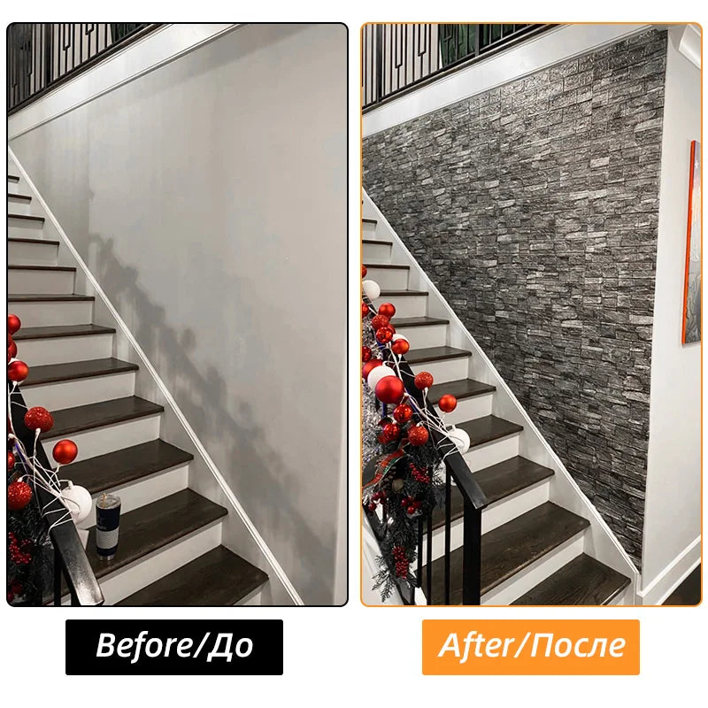 1/5/10M 3D Self-Adhesive Decor Wallpaper Waterproof Imitation Brick