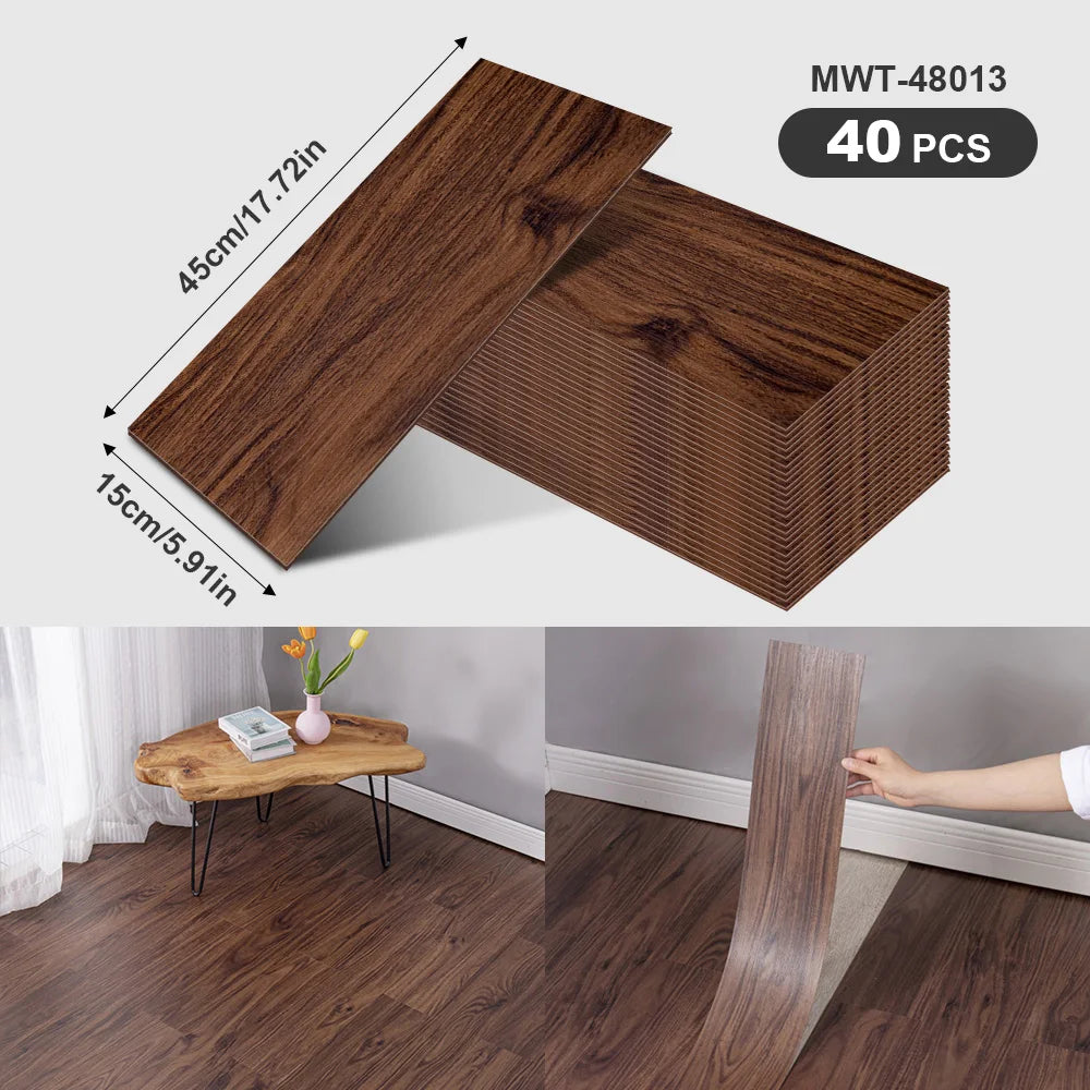 40Pcs SXP Self-Adhesive Wood Grain Strips Peel-and-Stick