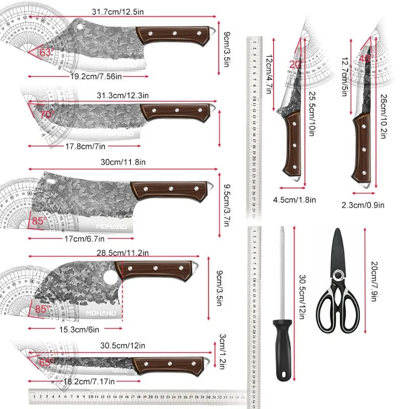 14PCS Japanese Chef Knife Set High Carbon Steel