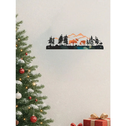 Metal Moose Wall Art, Christmas tree