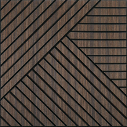 4 Packs Acoustic 3D Wood Slat Wall Panels Self-Adhesive Sound Absorbing