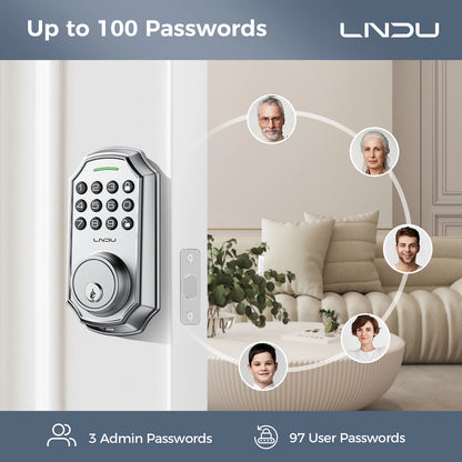 Smart Lock  Electronic Keypad Deadbolt Anti-Peeping Password One Touch Auto-Locking Security Door Lock