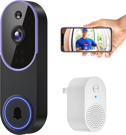 Smart Wireless Video Doorbell Camera with AI Detection