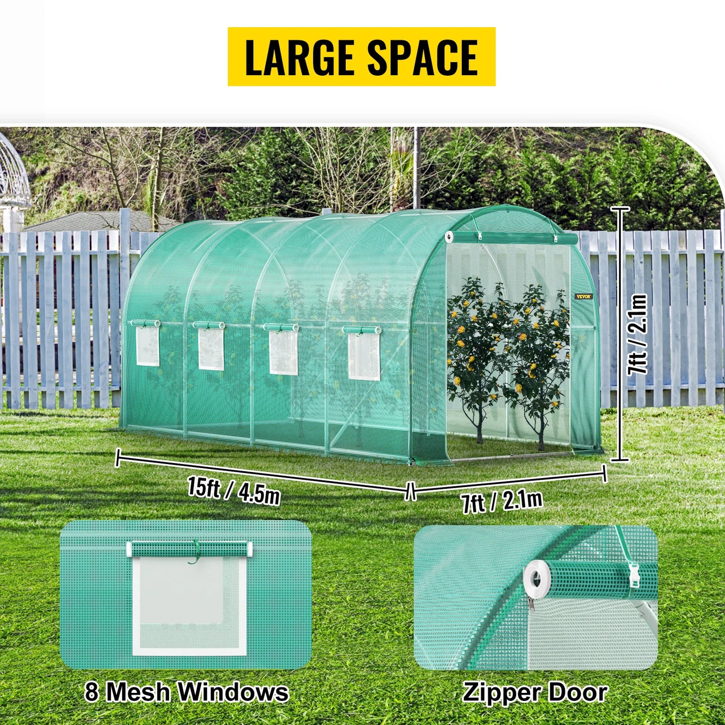 Walk-in Tunnel Greenhouse Galvanized Frame