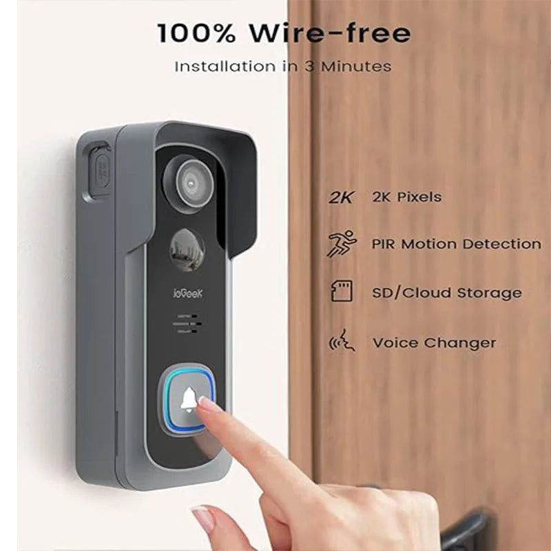 Doorbell Camera Wireless -Video Doorbell with Chime Ringer