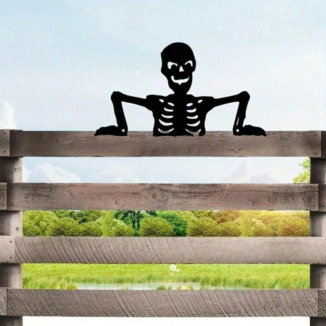 Gothic Metal Skull Silhouette Wall Plaque - Outdoor & Indoor Decor