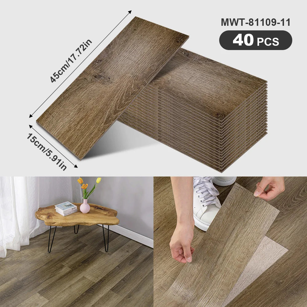 40Pcs SXP Self-Adhesive Wood Grain Strips Peel-and-Stick