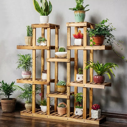 Wooden Plant Shelf Flower Pot Stand Indoor Outdoor