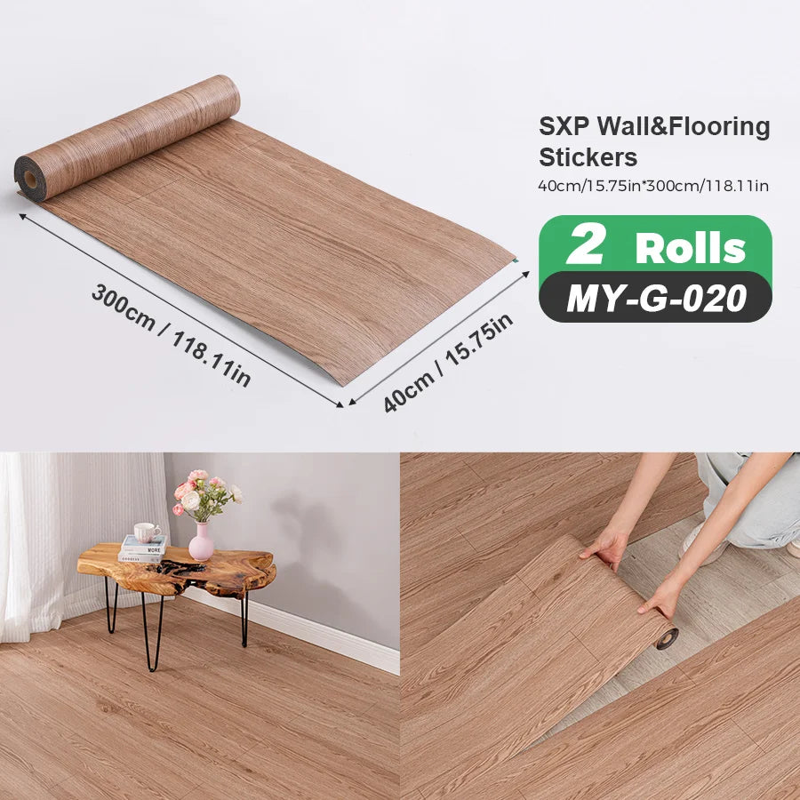 2 Rolls Self-Adhesive Wall and Floor Sticker Peel and Stick 15.75x118.11inch