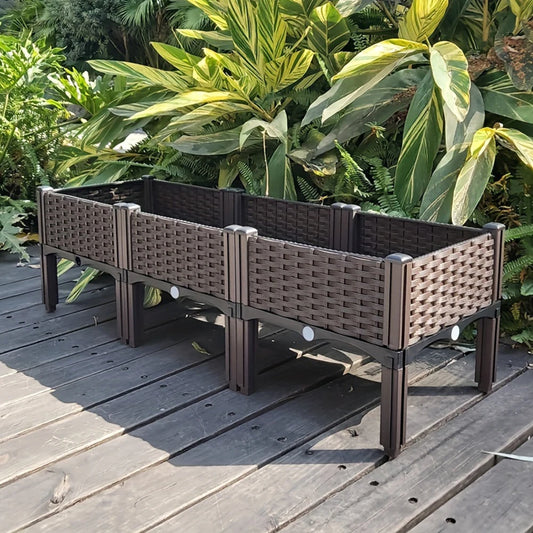 Plastic Raised Garden Bed with Legs Raised Planter Box with Drainage Holes