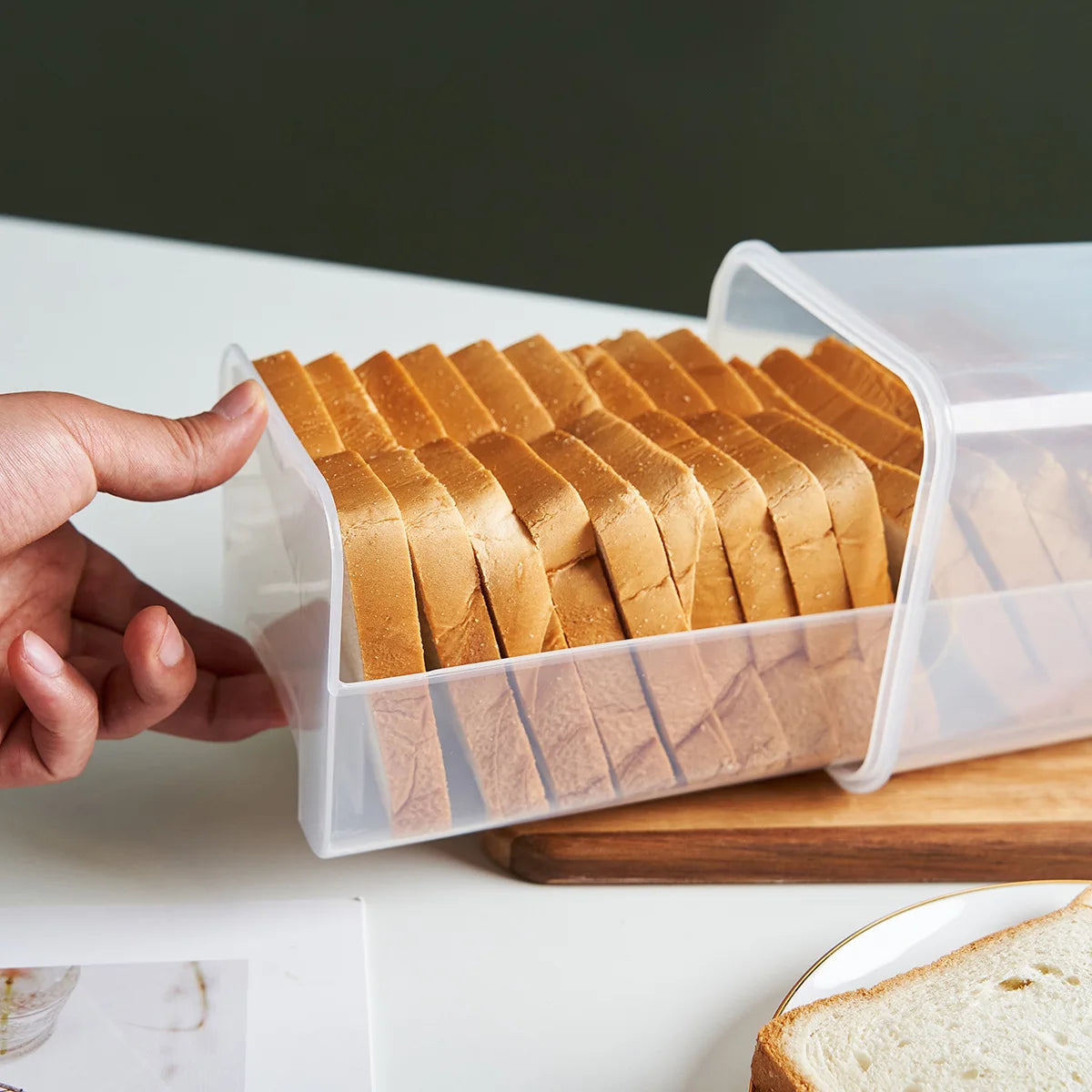 Bread Loaf Container Clear Airtight Bread Box With Lid Sandwich Bread Holder